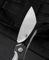 BESTECH NOGARD BT2105C Titanyum+Siyah Kırmızı Mermer Karbon Fiber Kakma Kolu: 3,35'' M390 Blade