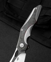 BESTECH NOGARD BT2105C Titanyum+Siyah Kırmızı Mermer Karbon Fiber Kakma Sap M390 Çelik Çakı