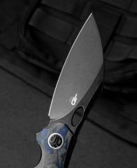 BESTECH NOGARD BT2105B Titanyum+Siyah Mavi Mermer Karbon Fiber Kakma Sap: 3,35'' M390 Blade