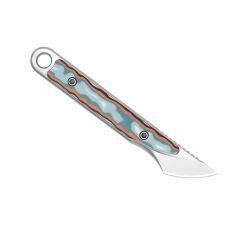 Kizer Cannoli | Girdap Desenli Mikarta Sap | AUS-10 Çelik Mini Bıçak | 1089A1
