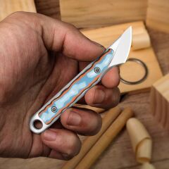 Kizer Cannoli | Girdap Desenli Mikarta Sap | AUS-10 Çelik Mini Bıçak | 1089A1