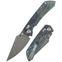 Kansept Fenrir | Yıldırım Çarpması Kaplamalı Titanyum Sap | Damasus Çelik Çakı | K1034V10