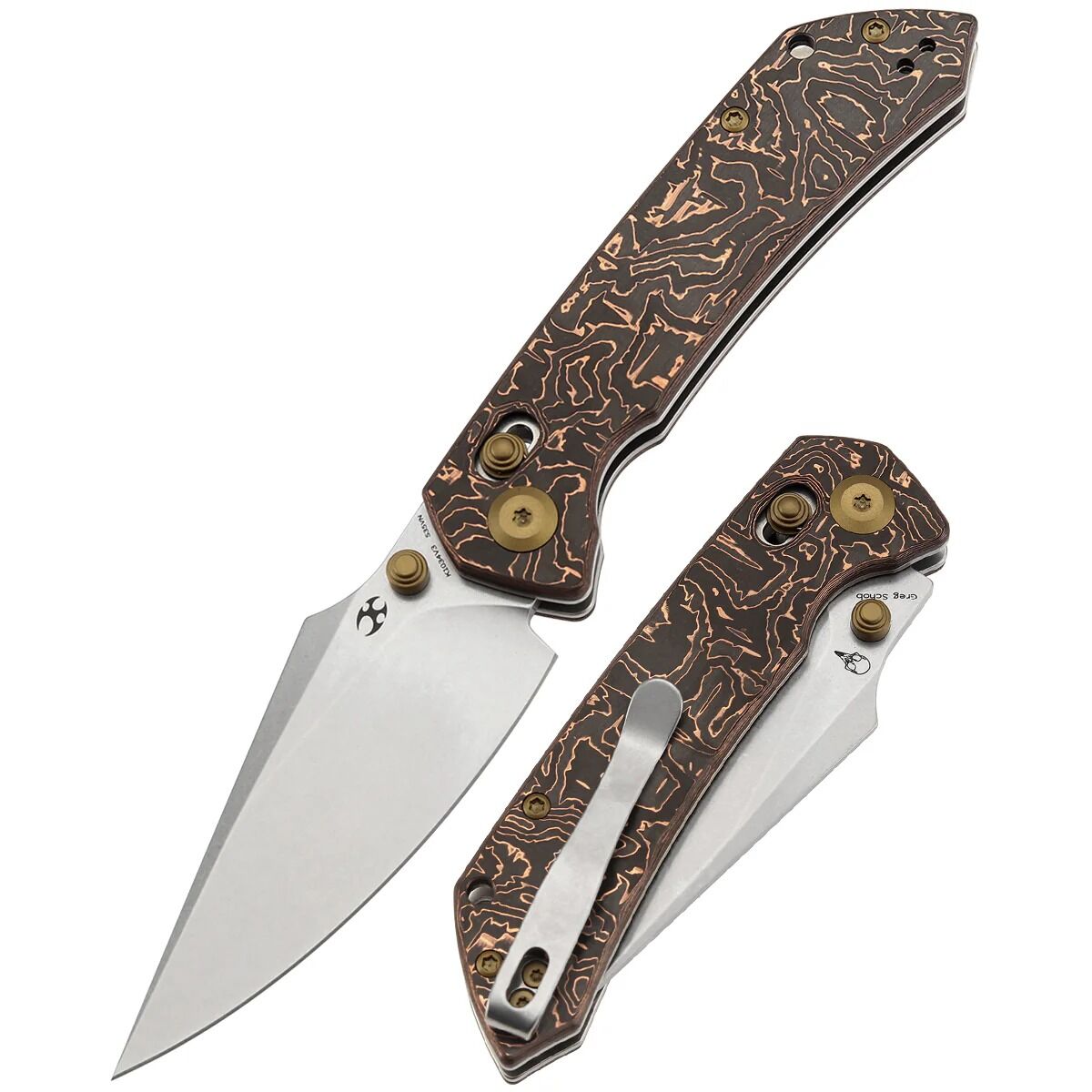 KANSEPT Fenrir | Bakır Karbon Fiber Sap | CPM S35VN Çelik Çakı | K1034V3