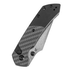 Kansept Fenrir | Fitilli Karbon Fiber ve Alüminyum Sap | Damascus Çelik Çakı | K1034S6