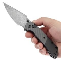 Kansept Fenrir | Fitilli Karbon Fiber ve Alüminyum Sap | Damascus Çelik Çakı | K1034S6