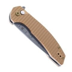 Kansept Accipiter | Elmas Dokulu Eloksallı Alüminyum Sap | Damascus Çelik Çakı | T1007F4