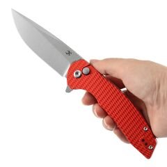 Kansept Accipiter | Elmas Dokulu Kırmızı Eloksallı Alüminyum Sap | 14C28N Çelik Çakı | T1007F3