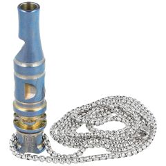 Bestechman Whistle | Mavi/Altın Titanyum Sinyal Düdüğü | Zincirli | BM02A