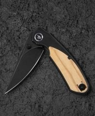BESTECH Lito | Titanyum + Zeytin Ağacı Kakma Sap | M390 Çelik Çakı | BT2307C