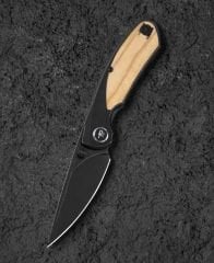 BESTECH Lito | Titanyum + Zeytin Ağacı Kakma Sap | M390 Çelik Çakı | BT2307C