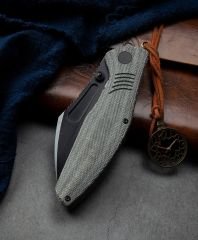BESTECH LOCKNESS BT2205F Kanvas Micarta+Titanyum Sap: 3,91'' M390 Blade