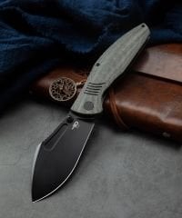 BESTECH LOCKNESS BT2205F Kanvas Micarta+Titanyum Sap: 3,91'' M390 Blade