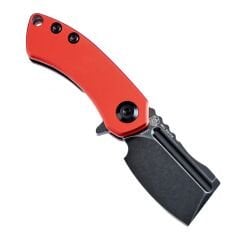KANSEPT Mini Korvid | Kırmızı Eloksallı Alüminyum Sap | Taşlanmış 154CM Çelik Çakı | T3030P3