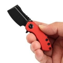 KANSEPT Mini Korvid | Kırmızı Eloksallı Alüminyum Sap | Taşlanmış 154CM Çelik Çakı | T3030P3