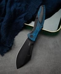 BESTECH LOCKNESS BT2205D Siyah Mavi G10+Titanyum Sap: 3,91'' M390 Blade