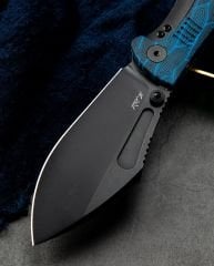 BESTECH LOCKNESS BT2205D Siyah Mavi G10+Titanyum Sap: 3,91'' M390 Blade
