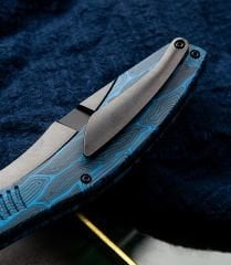 BESTECH LOCKNESS BT2205D Siyah Mavi G10+Titanyum Sap: 3,91'' M390 Blade