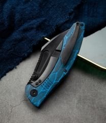 BESTECH LOCKNESS BT2205D Siyah Mavi G10+Titanyum Sap: 3,91'' M390 Blade