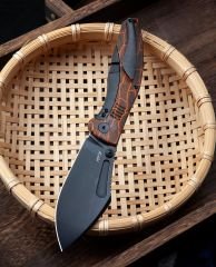 BESTECH LOCKNESS BT2205C Siyah Turuncu G10+Titanyum Sap: 3,91'' M390 Blade