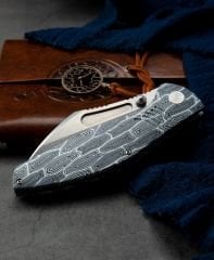 BESTECH LOCKNESS BT2205B Siyah Beyaz G10+Titanyum Sap: 3,91'' M390 Blade