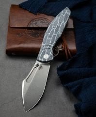 BESTECH LOCKNESS BT2205B Siyah Beyaz G10+Titanyum Sap: 3,91'' M390 Blade