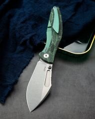 BESTECH LOCKNESS BT2205A Siyah Yeşil G10+Titanyum Sap: 3,91'' M390 Blade