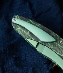 BESTECH LOCKNESS BT2205A Siyah Yeşil G10+Titanyum Sap: 3,91'' M390 Blade