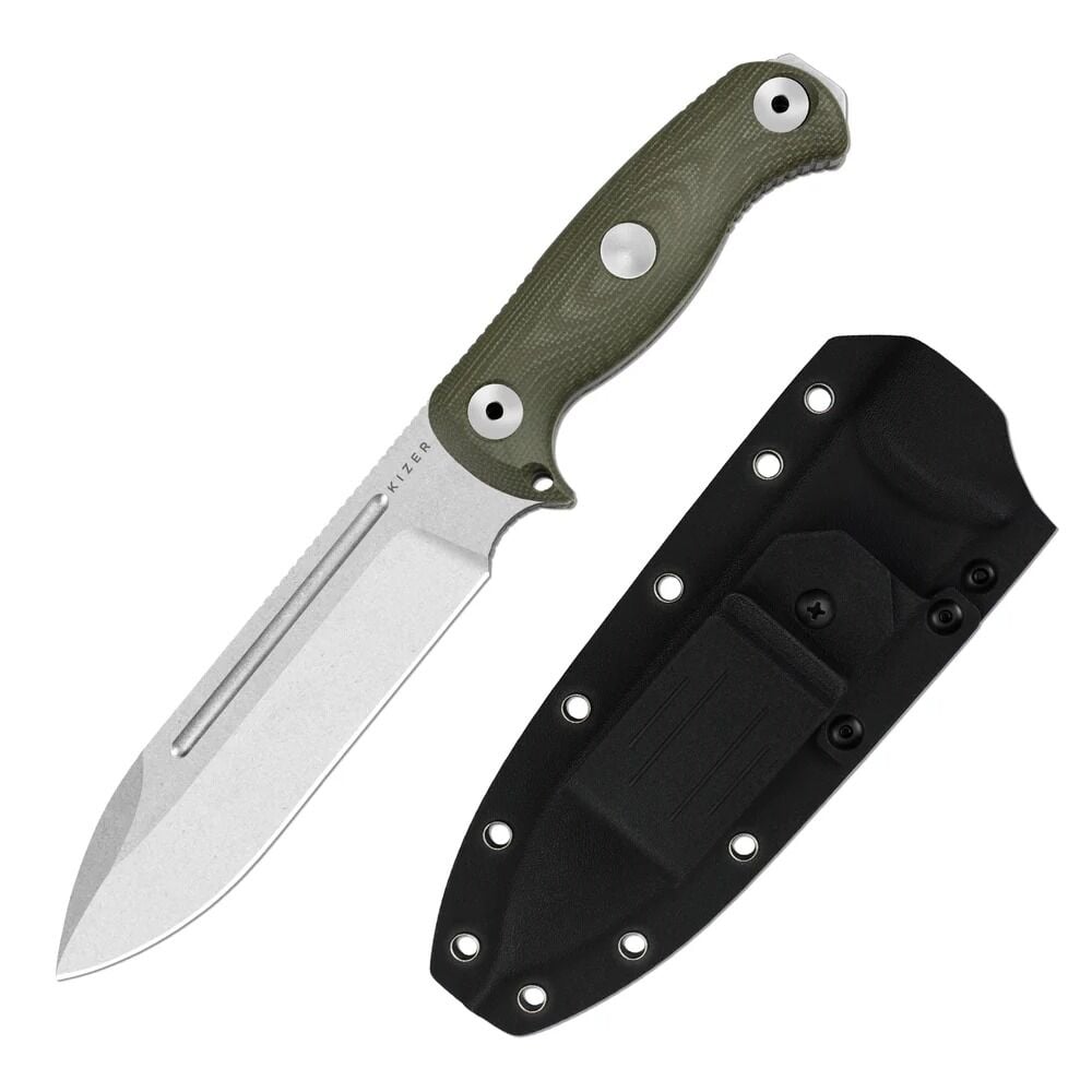 Kizer Drop Bear® Fix 7 | Mikarta Sap | AEB-L Çelik Çakı | 1103A1