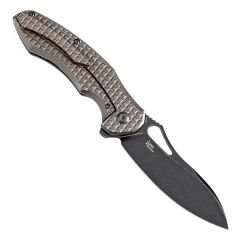 KANSEPT Echis | Bronz Eloksallı Titanyum, Frag Desen Saplı | CPM S35VN Çelik Çakı | K1071A6
