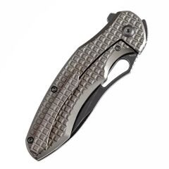 KANSEPT Echis | Bronz Eloksallı Titanyum, Frag Desen Saplı | CPM S35VN Çelik Çakı | K1071A6