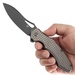KANSEPT Echis | Bronz Eloksallı Titanyum, Frag Desen Saplı | CPM S35VN Çelik Çakı | K1071A6