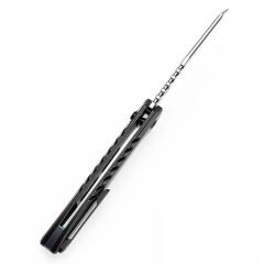 KANSEPT Kosame | Siyah Kaplamalı Titanyum, Mavi G10 Kakmalı Sap | 154CM Çelik Çakı | T1093F4