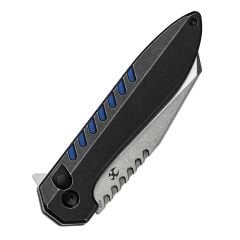 KANSEPT Kosame | Siyah Kaplamalı Titanyum, Mavi G10 Kakmalı Sap | 154CM Çelik Çakı | T1093F4