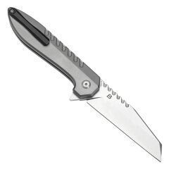 KANSEPT Kosame | Taşlanmış Titanyum, Yeşim G10 Kakmalı Sap | 154CM Çelik Çakı | T1093F6