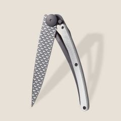 Deejo 37g, Light Grey Aluminium / Quadratic Çakı