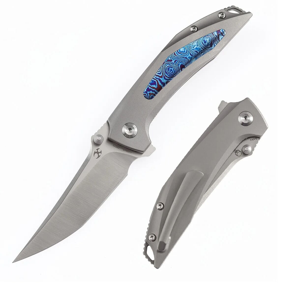 KANSEPT Baku | Titanyum + Timascus Kakma Sap | CPM-S35VN Çelik Çakı | K1056A8