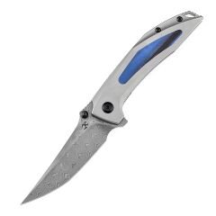 KANSEPT Baku | Titanyum + G10 Kakma Sap | Damascus Çelik Çakı | K1056A4