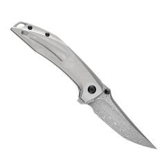 KANSEPT Baku | Titanyum + G10 Kakma Sap | Damascus Çelik Çakı | K1056A4