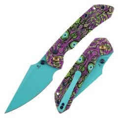 Tenable Fenrir | Mor Ölümsüz Baskılı Jade G10 Sap | Mavi Kaplamalı 14C28N Çelik Çakı | T1034F9