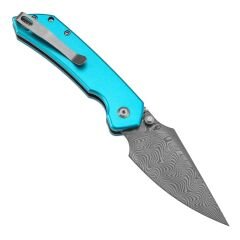 Tenable Fenrir | Mavi Alüminyum Sap | Damascus Çelik Çakı | B1034H8