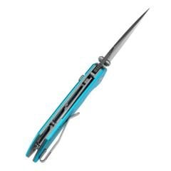 Tenable Fenrir | Mavi Alüminyum Sap | Damascus Çelik Çakı | B1034H8