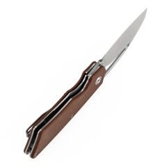 Tenable Goblin L | Kahverengi Mikarta Sap | Taşlanmış 14C28N Çelik Çakı | B3016A4