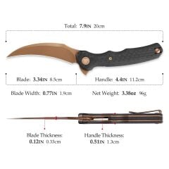 Trivisa Lacerta-CG | Karbon Fiber G10 Sap | 14C28N Çelik Çakı | TY19-CG-14