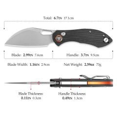 Trivisa Batwing-BG | G10 Sap | 14C28N Çelik Çakı | JM10S-BG-14