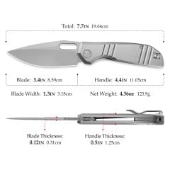 Trivisa Gecko-S | Titanyum Sap | M390 Çelik Çakı | JM04-S-M