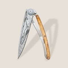 Deejo 37g, Olive Wood / Whale Çakı