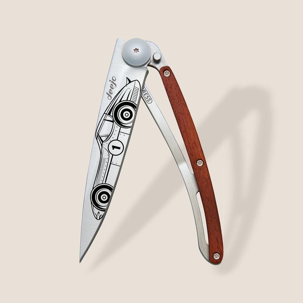 Deejo 37g, Coral wood / Racing Car Çakı