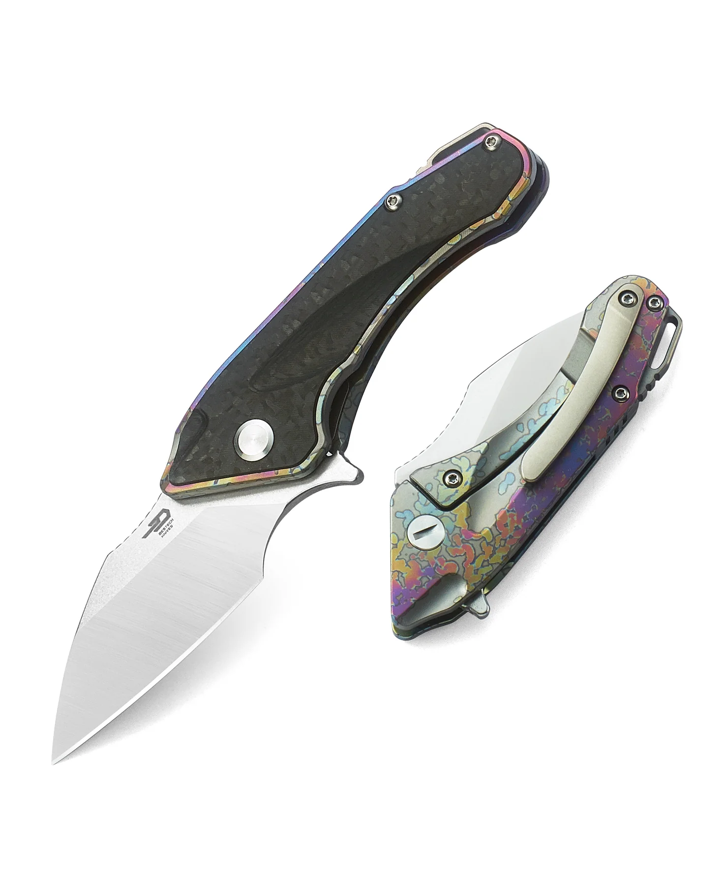 BESTECH Goblin | Titanyum + Karbon Fiber Sap | CPM-S35VN Çelik Çakı | BT1711D