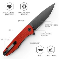 Trivisa Hummingbird-RG | G10 Sap | 14C28N Çelik Çakı | JM07-RG-14