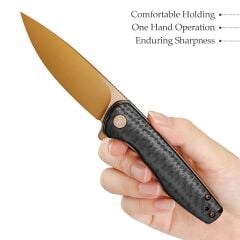 Trivisa Hummingbird-CG | Karbon Fiber Görünümlü G10 Sap | 14C28N Çelik Çakı | JM07-CG-14